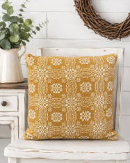 GETTYSBURG MUSTARD/CREAM 16"X16" PILLOW